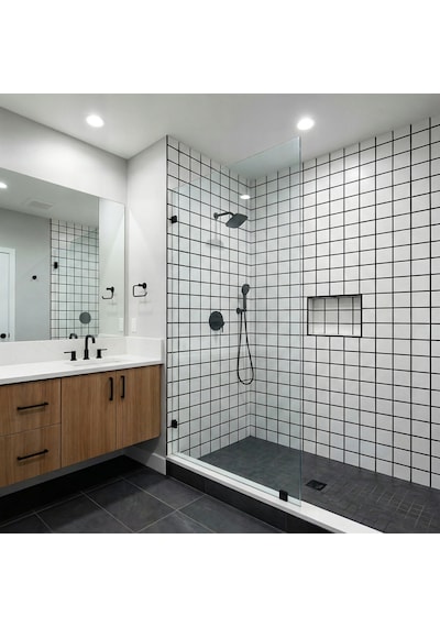 30x60 Cm Kendinden Yapışkanlı Duvar,banyo,tezgah Arası Beyaz Kareli Desen -24 Adet 30 X 60 Cm