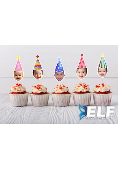 Kişiye Özel Cupcake Süsü Doğum Günü Süsü Kürdan Süs 10 Adet 0