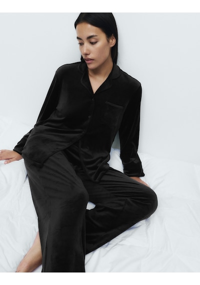 Marks & Spencer Polar Pijama Takımı T37002254J Siyah