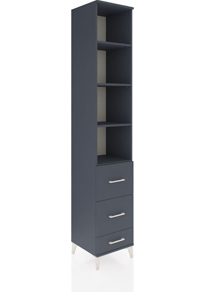 Hyperion Dolap 4 Raflı 3 Çekmeceli 44x44x243 Antrasit-antrasit Antrasit