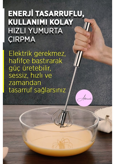 Yarı Otomatik Yumurta Çırpıcı Paslanmaz Çelik Mikser Bas Çek Çelik Çırpıcı Çelik Diğer