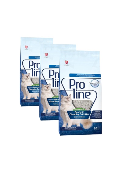 Proline Kokusuz Bentonit Kedi Kumu 20 L 3 Paketi