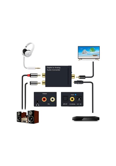 Lexroo 5057 Dijital To Analog Optik Ses Tos Çevirici Dönüştürücü