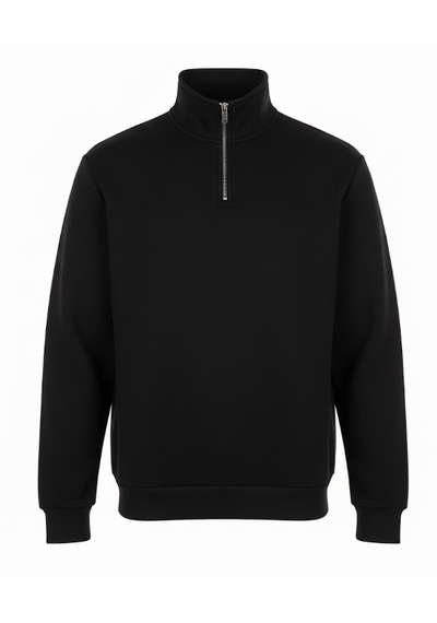 Unisex Relax Fit Rahat Kesim I 2 İplik Şardonlu Kumaştan Siyah