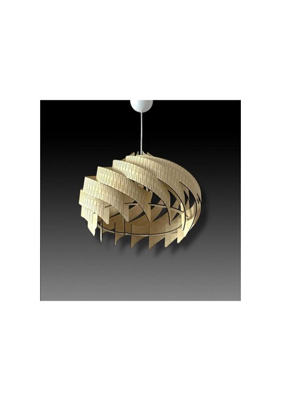40 Cm Bohem Ahşap Spiral Sarkıt Avize Modern Dekoratif Tekli Salon Mutfak Yatak Odası Avize Akca