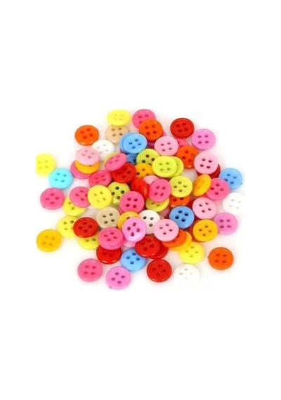 Yuvarlak Renkli Düğme Rengarenk Düğme 1,2 Cm - 25 Adet