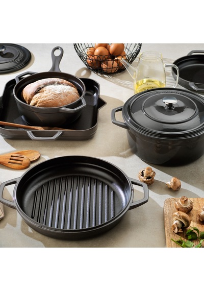 Schafer Guss Chef Döküm Sahan Çift Kulplu 19 Cm 1 Parça-gri Gri