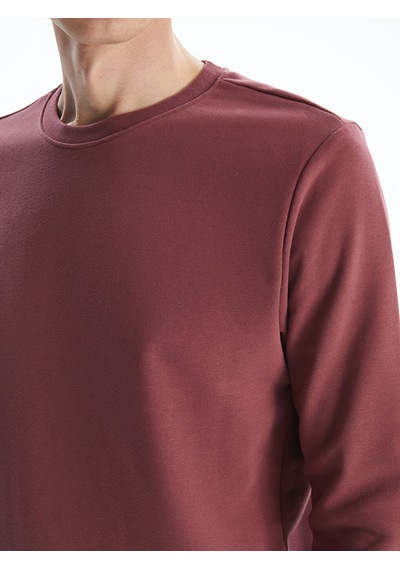 Lcwaıkıkı Basic Pembe Bisiklet Yaka Uzun Kollu Erkek Sweatshirt