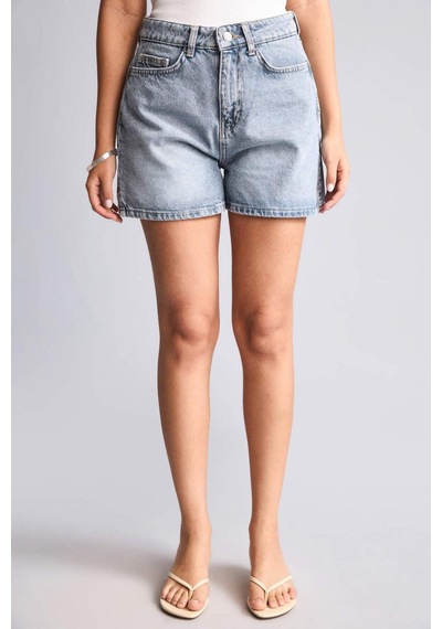 Defacto %100 Pamuk Mom Fıt Mavi Denim Şort I3183ax26hsnm28 Mavi-nm28