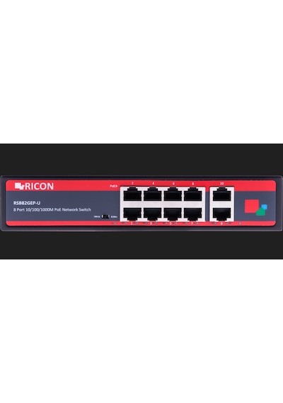Ricon 8 Port Gigabit Power Over Ethernet Yönetilemeyen Switch
