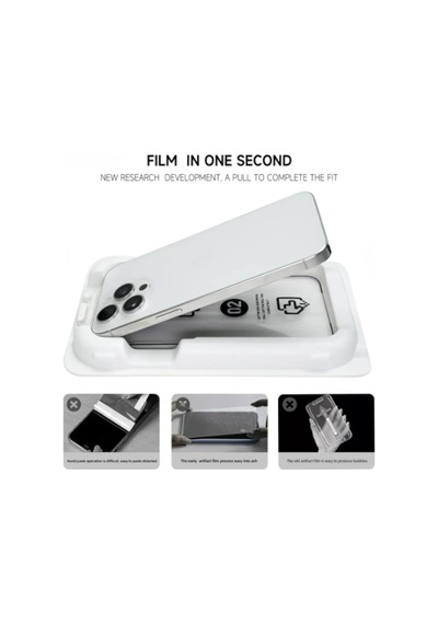 Kolay Kurulum For Apple İphone İphone 17 İle Uyumlu Extra Hd Premium Safir Cam Ekran Koruyucu Hayalet, İphone 17