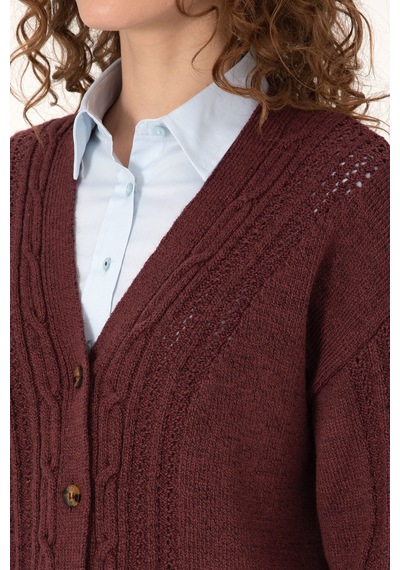 U.S. Polo Assn. U.s. Polo Assn. Kadın Plum Hırka Triko 50309657-vr177 New Plum