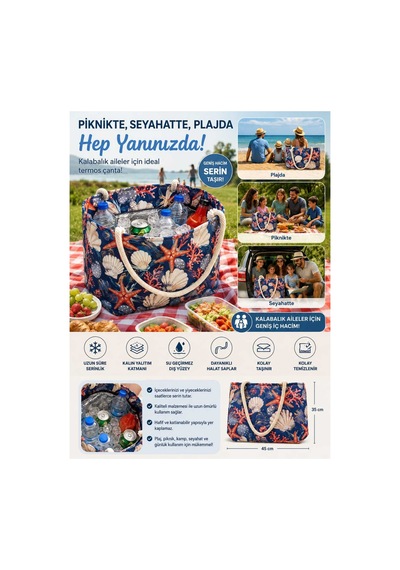 Famıly Towel Büyük Hacimli Termos Çanta Piknik, Plaj Ve Seyahat İçin Uzun Süre Soğuk-sıcak Koruma 45cm X 35 Cm 40 Litre, Su Geçirmez Oxford Kumaş Turuncu Famıly Towel Büyük Hacimli Termos Çanta Piknik, Plaj Ve Seyahat İçin Uzun Süre Soğuk-sıcak Koruma 45cm X 35 Cm 40 Litre, Su Geçirmez Oxford Kumaş Turuncu