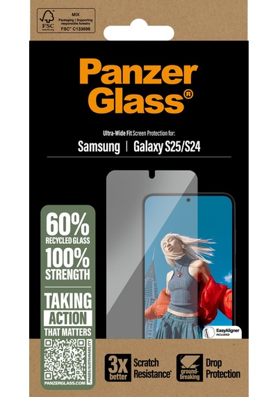 Panzerglass Samsung Galaxy Uyumlu S25 S24 Ultra-wide Fit Tam Koruma Çerçeve Aparatlı Ekran Koruyucu