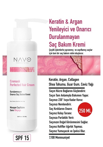Argan&keratin Bağ Onarıcı Ve Şekillendirici Saç Bakım Kremi 250ml Cremask Perfected Haır Cream
