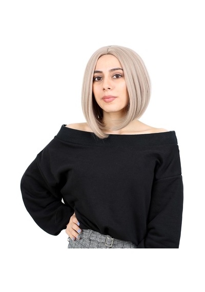 Kahkülsüz Düz Kısa Fiber Sentetik Peruk / Küllü Bebek Sarı - Grsy-462239 Renkli