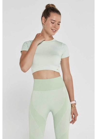 Jerf Captiva Yumuşak Dokulu & Esnek Crop Top Yeşil