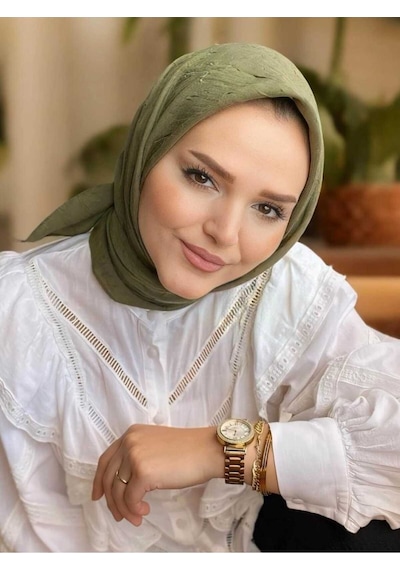 Bambu Kraş Eşarp Tesettür Giyim, Hafif, Rahat, Şık, Yüksek Kalite, Hijab, Scarf, Shawl Haki