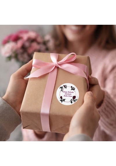 Kadınlar Gününüz Kutlu Olsun Sticker Seti - 88 Adet, Hediye Paketi Etiketi, 3.5 Cm, Yuvarlak