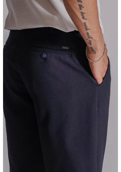 Braccas Erkek Yandan Cepli Klasik Bel Slim Fit Chino Şort Lacivert Lacivert