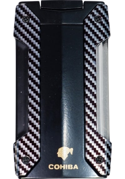 Cohiba Tek Torch Pürmüz Siyah Karbon Desenli Puro Çakmağı