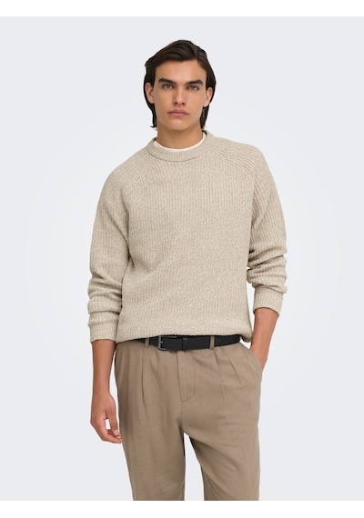 Only & Sons Onsjoın Rlx Ls Raglan Knıt Silver Lining Çok Renkli