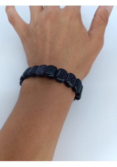 Yıldız Taşı Bileklik / Doğaltaş Unisex Bileklik-1081 Lacivert