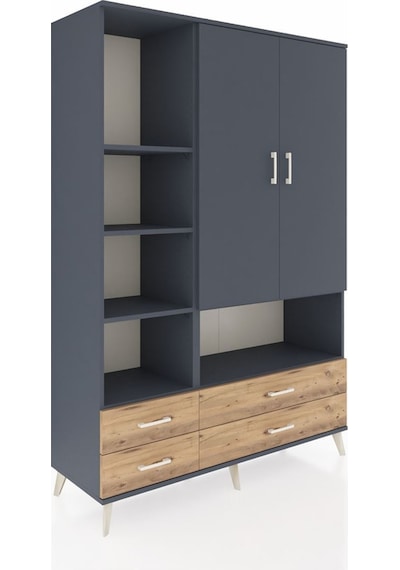 Hyperion Dolap 8 Raflı 4 Çekmeceli 2 Kapaklı 132x44x195 Antrasit-antrasit/çam Antrasıt/atlas Çam - Antrasıt Hyperion Dolap 8 Raflı 4 Çekmeceli 2 Kapaklı 132x44x195 Antrasit-antrasit/çam Antrasıt/atlas Çam - Antrasıt