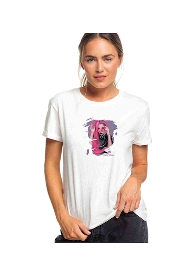 Lady Gaga Beauul Dirty Rich Baskılı Beyaz Kadın Tshirt