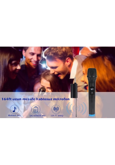Monozone V-102 VHF Kablosuz Karaoke Mikrofonu