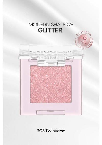 Kalıcı, Topaklanma Yapmayan, Simli Tekli Far Mıssha Modern Shadow Glitter 308 Twinverse