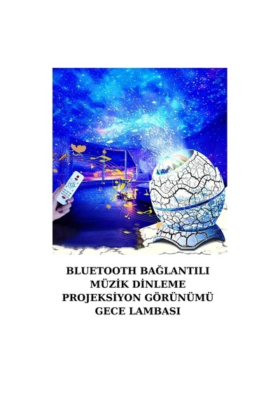 Vexor Dinozor Yumurtası Gece Masa Lambası Bluetooth Hoparlör 14 Renk Seçeneği