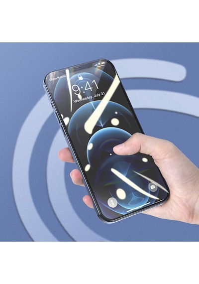 Baseus Apple Uyumlu   iPhone 12 Pro Max Ekran Koruyucu Siyah