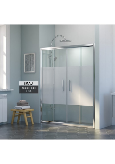 İmaj Banyo Mode İce A-54 Orta Açılır 2 Sabit 2 Sürgü Duşakabin Krom
