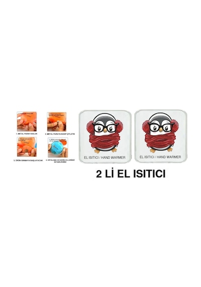 2 Adet Atkılı Penguen Cep Sobası,el Isıtıcı,sıcak Su Torbası Pvc 10x9,5cm Beyaz