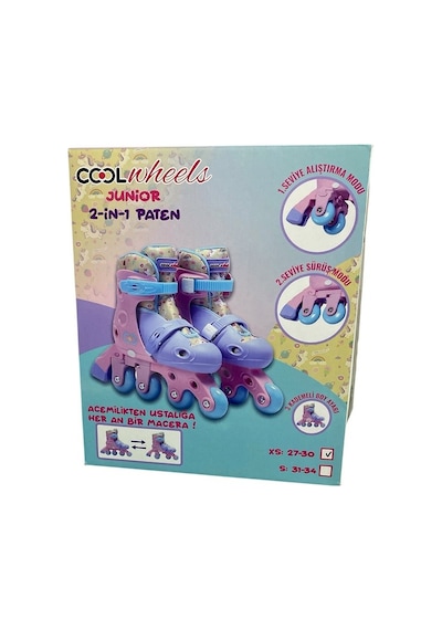 31-34 Ayarlı 2 İn 1 Otomatik Alıştırma Olan Paten 7589 Pembe