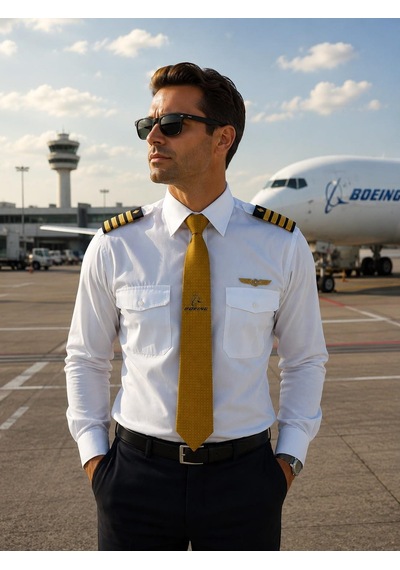 Kravat "boeing" Sarı Desenli