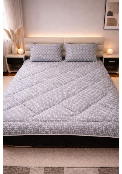 Geometrik Wellsoft 195x215 Cm Çift Kişilik Yorgan Takımı Çok Renkli