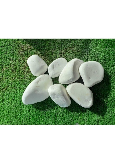 Beyaz Dolomit Taş 10 Kg 2 5 4 Cm Dekoratif Bahçe Süs Taşı Loche