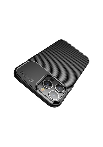 Smcase Apple Uyumlu iPhone 13 Pro Kılıf Karbon Dokulu Silikon