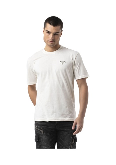 Cipo & Baxx Erkek Basic Bisiklet Yaka Regular Fit Pamuklu Kısa Kollu Tişört Ct823 Ecru
