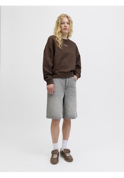 Jack & Jones Kadin Minimal Logo Baskili Sweatshirt - Studio - 12280154 Bracken