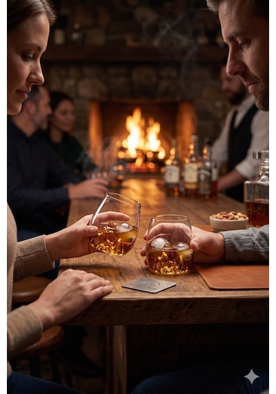 Japon Zen Stili Fuji Dağı Figürlü Camtasarım Viski & Bourbon Bardağı Şeffaf