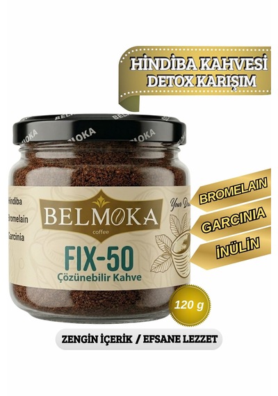 Detox Seti Fix-50 Hindiba Kahvesi 120 G - Bromelain Ve İnülin Katkılı Türk Kahvesi 100 G Çözünebilir