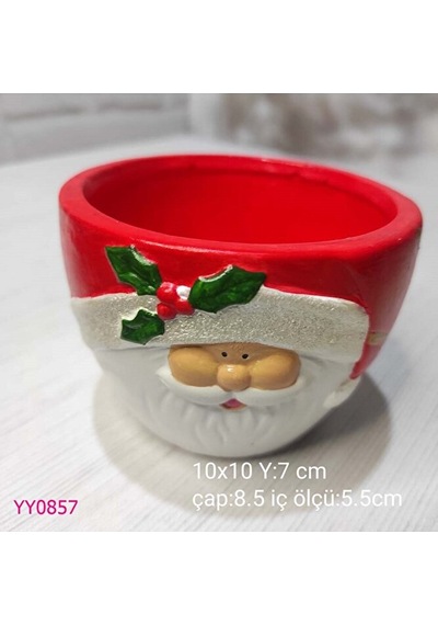 Yy0857 Noel Baba Figürlü Saksı Silikon Kalıp