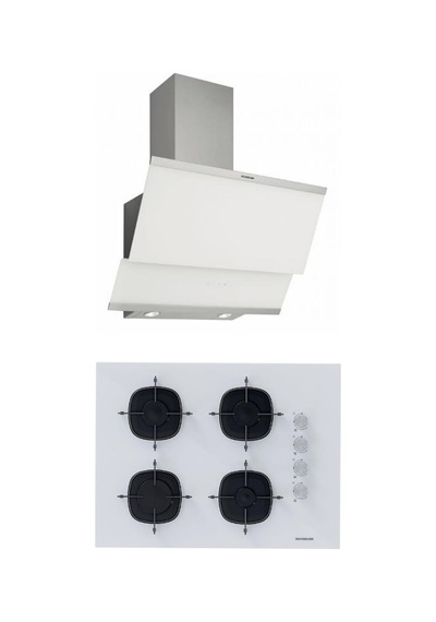 Silverline CS5665W01 -  3420 Classy Beyaz Cam Ankastre Set