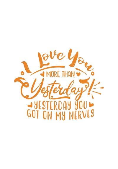 I Love You Sticker 17x17 Cm Turuncu