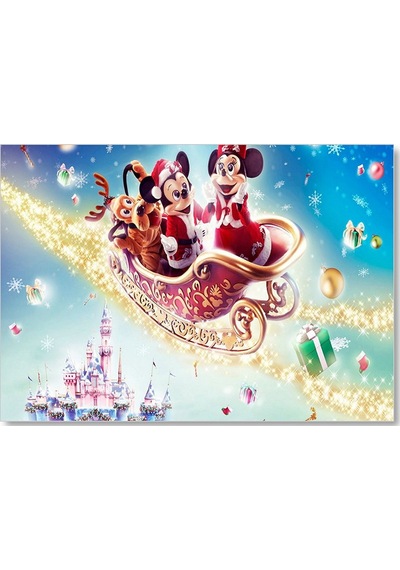 Cakasepetim Uçan Arabada Mickey, Minnie Mouse Ve Goofy Ahşap Mdf Tablo