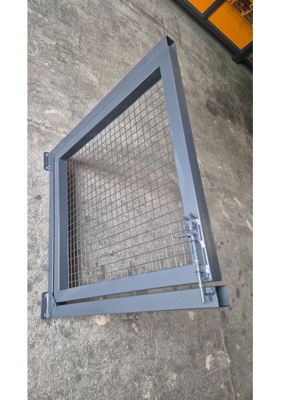 Tel Çit Kapı - Dar Delikli Tel Kapısı - 100 Cm Yükseklik X 100 Cm Eni - -antrastik - Gri