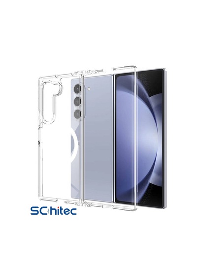 Schitec Samsung Galaxy Uyumlu Z Fold 6 Magsafe Özellikli Şeffaf Kılıf -
